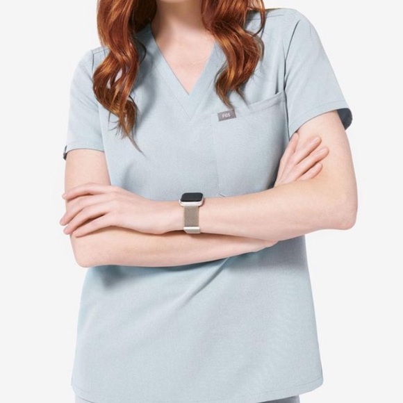 Figs Tops - Figs one-pocket Catarina top - dusty blue